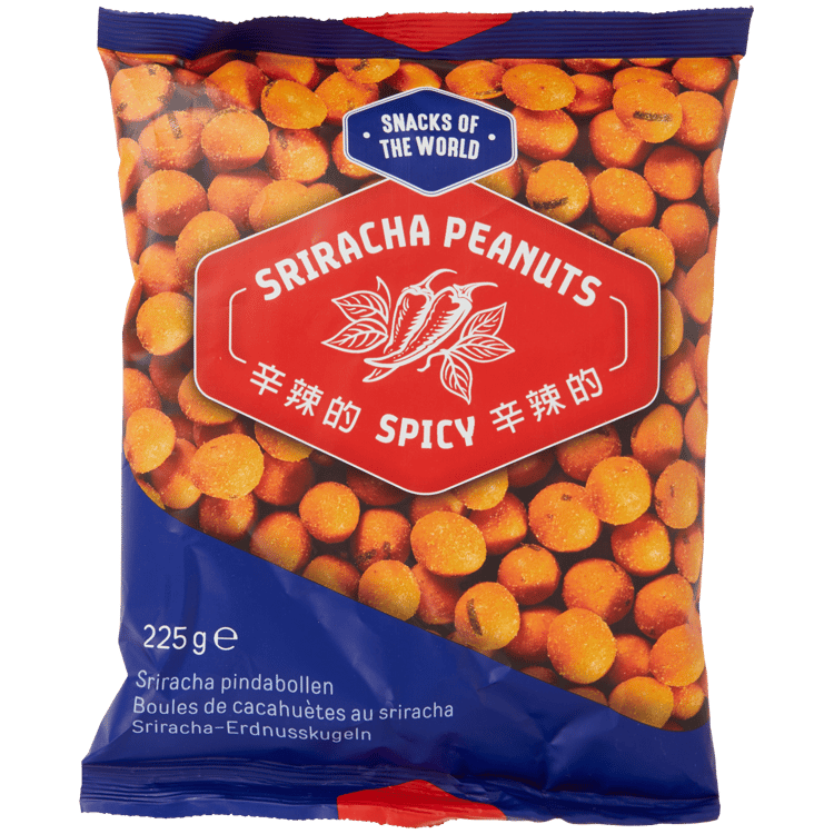 Kulki z orzeszkami ziemnymi Sriracha Snacks of the World Pikantne