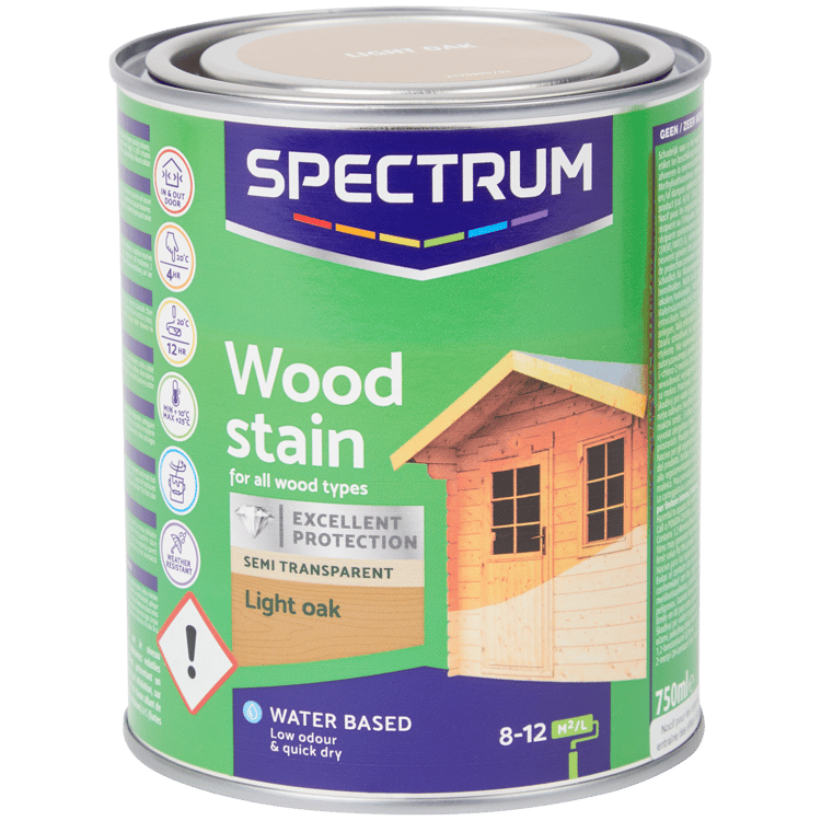 Lasure semi-transparente chêne clair pour bois Spectrum