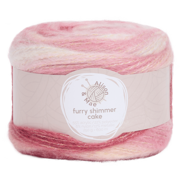 Lesklá příze Alison & Mae Furry Shimmer Cake