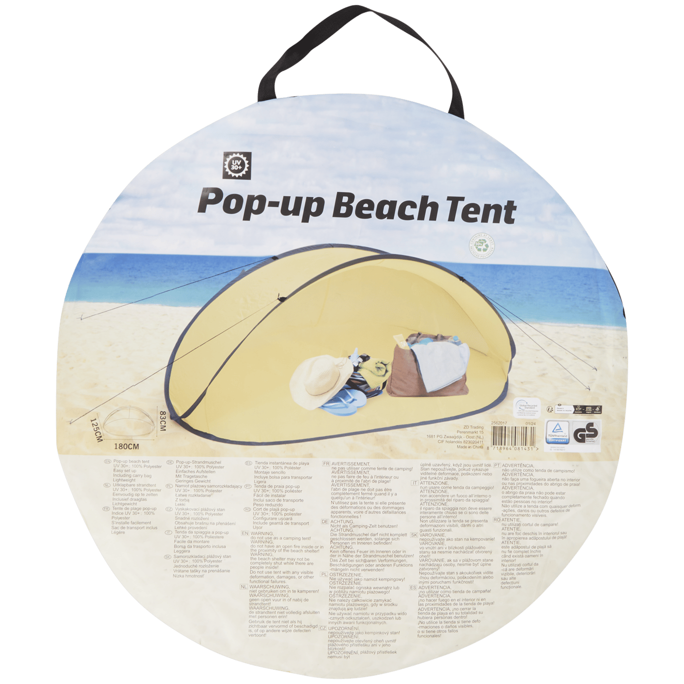 Tenda de praia com proteção UV