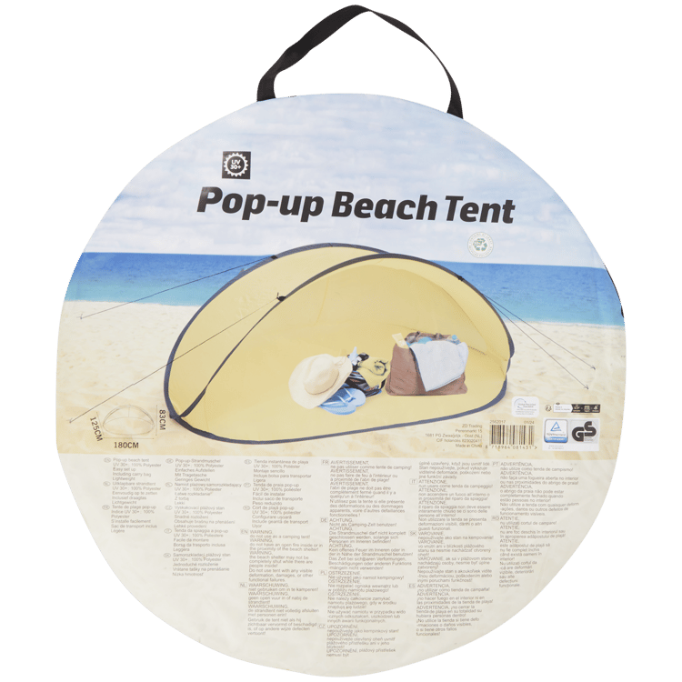 Tente De Plage Lido Idena – Protection UV 40+, Dimensions 2.7 X 1.2 X 1.2 M – Légère, Portable, Pour 2-4 Personnes – Idéale Plage, Jardin, Piscine