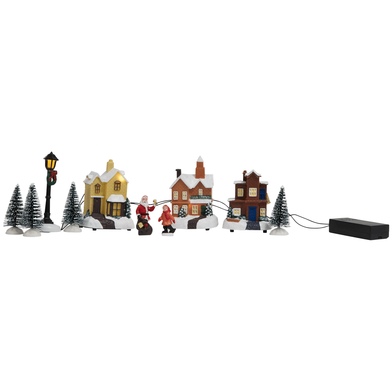 Pueblo navideño con iluminación Magic Village