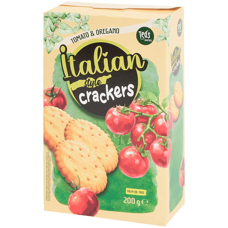 Ted's Favorites Italian Style crackers Tomaat en Oregano