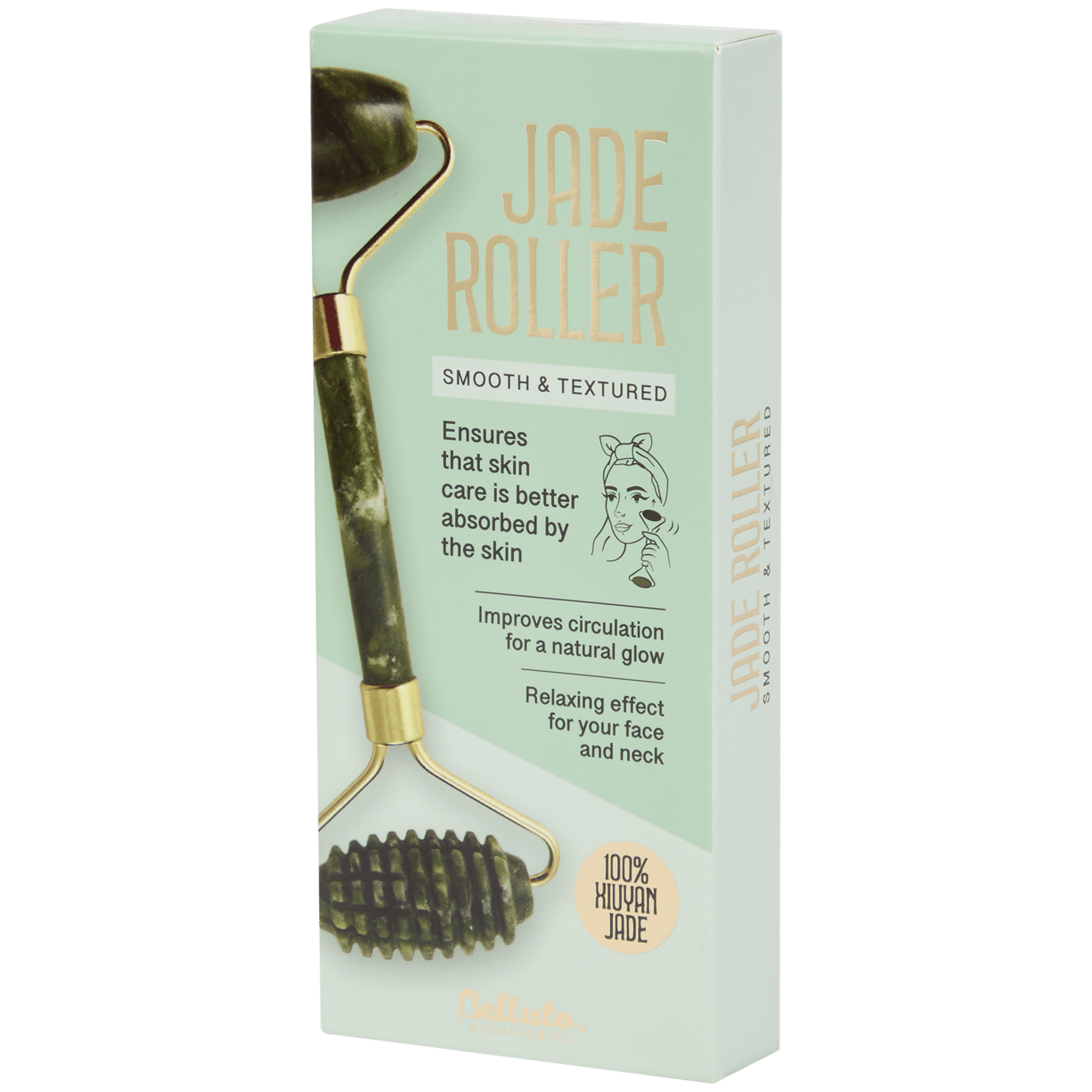 Rodillo jade para masaje facial