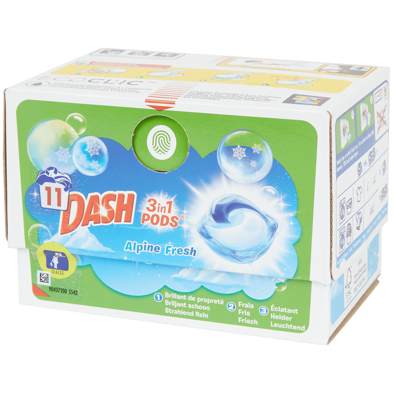 Capsules de lessive Dash Alpine Fresh