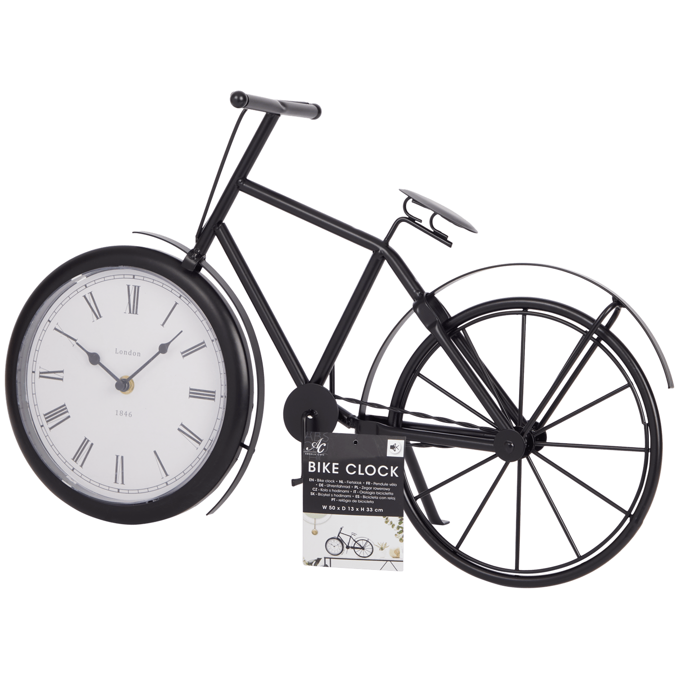 Relógio em forma de bicicleta