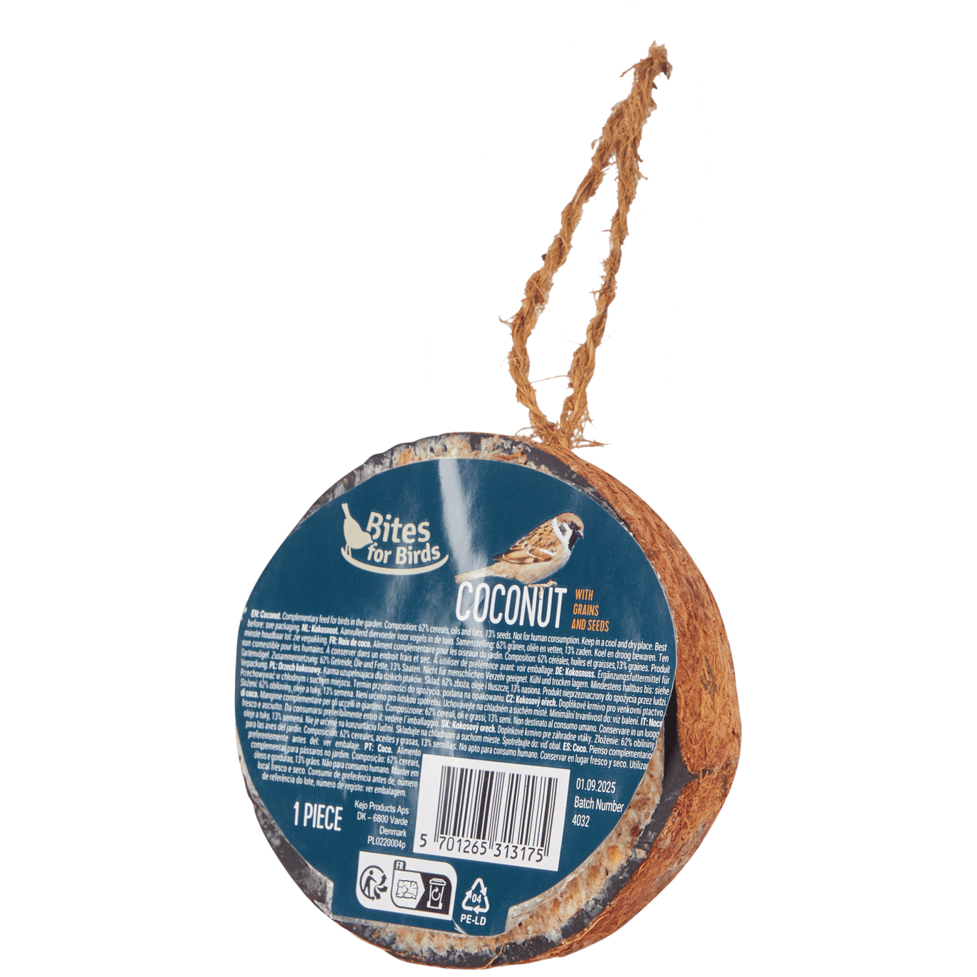 Noix de coco garnie pour oiseaux Bites for Birds