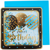 Cartão de felicitações com confettis