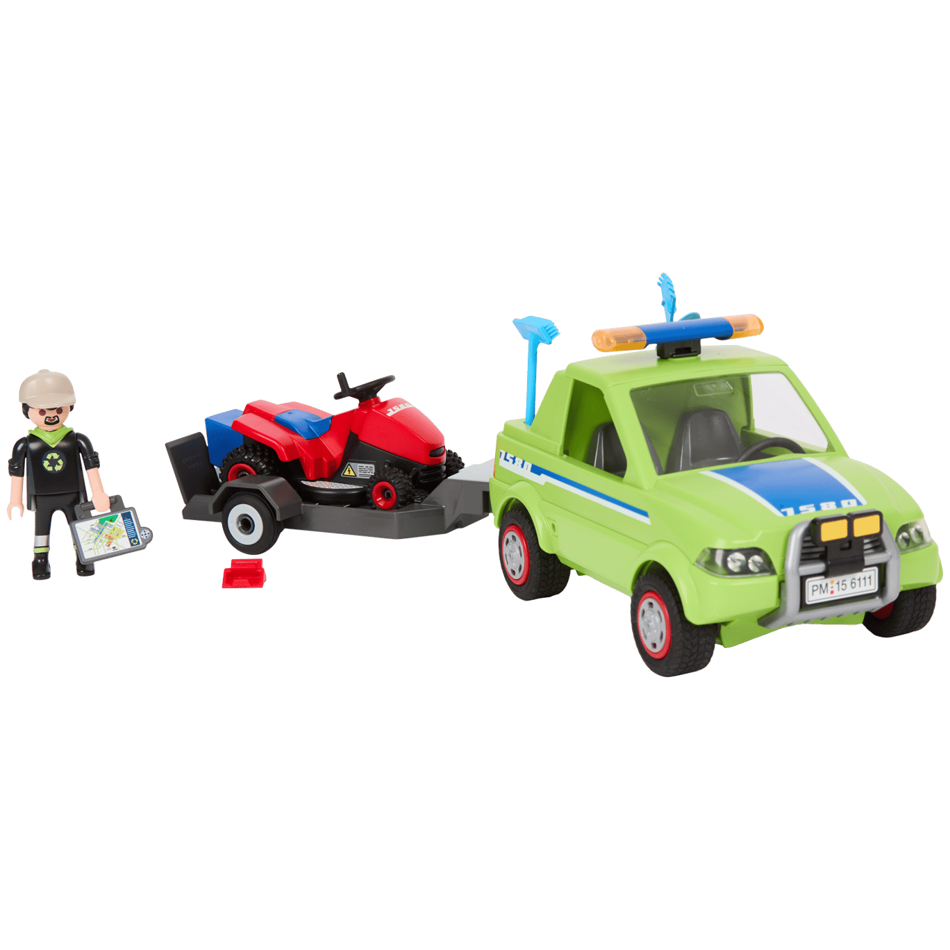 Pojazd do pielęgnacji terenów zielonych z kosiarką Playmobil Action Heroes