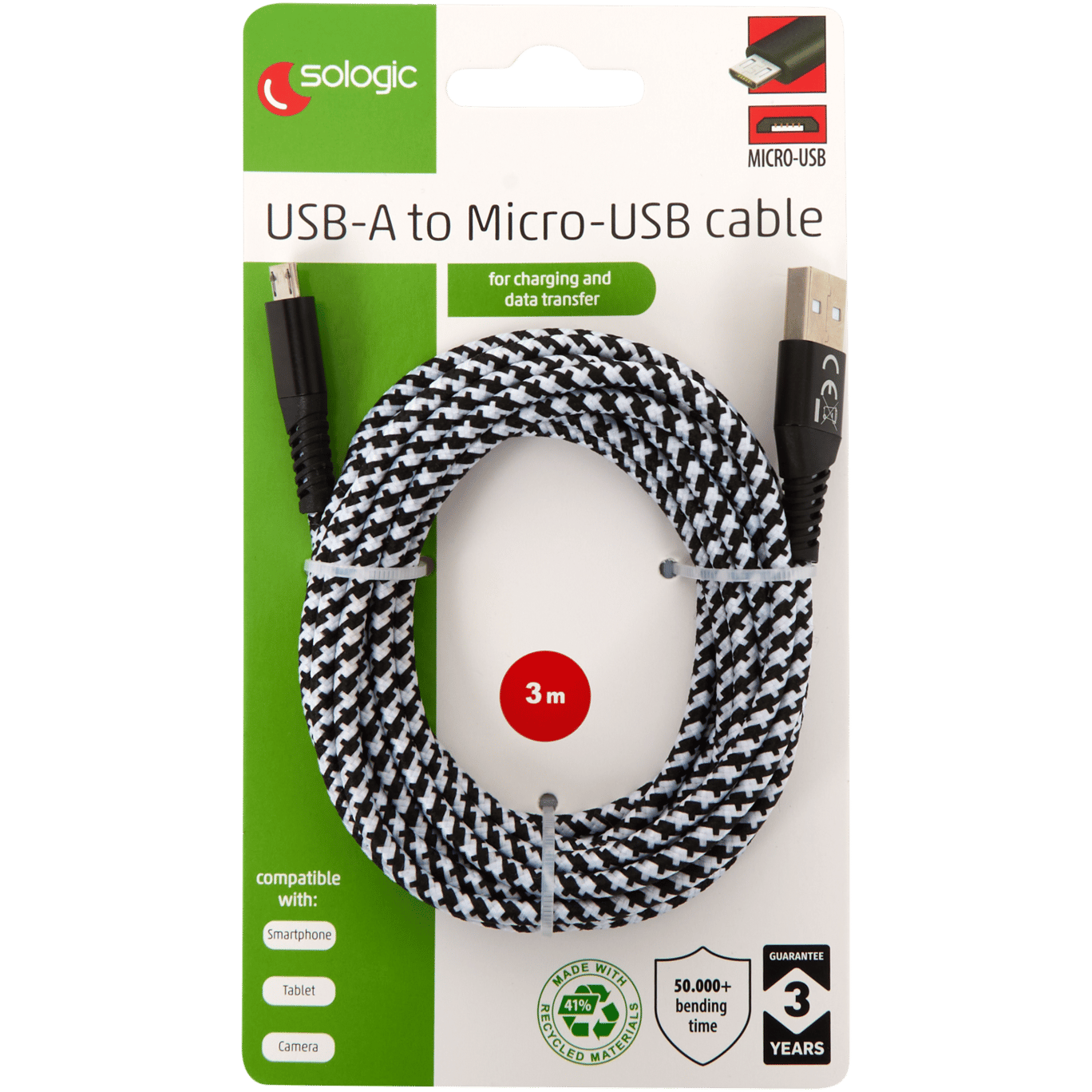 Delock 82299 Cavo Micro USB Nero 1m - Perfetto per Powerbank e Kindle