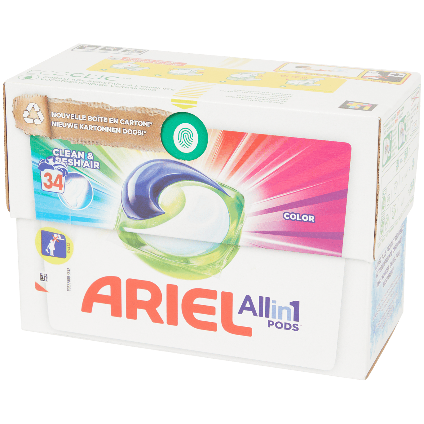 Ariel - Color All in 1 - Lessive - Capsules Lavantes - Dosettes - 72  Lavages - Value Pack