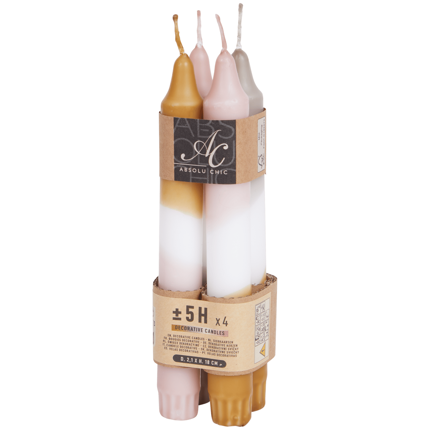 Candele lunghe dip dye Absolu Chic