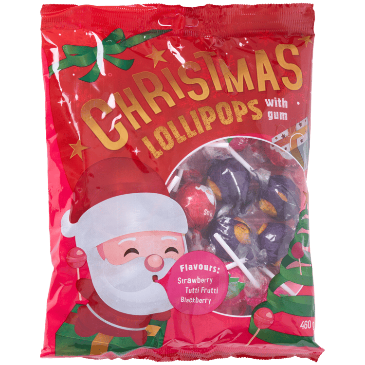 Caramelos de palo de Navidad con chicle Fundiez