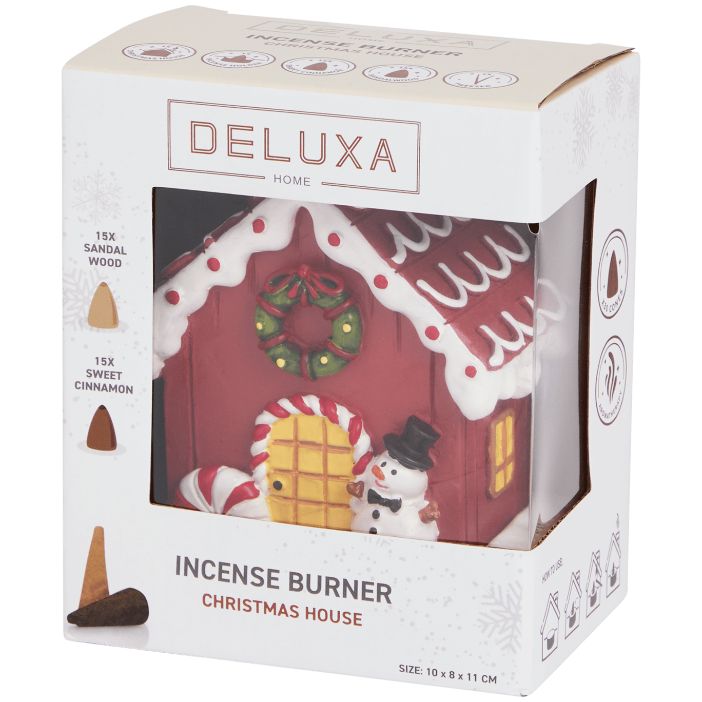 Quemador de incienso de casa de Navidad Deluxa