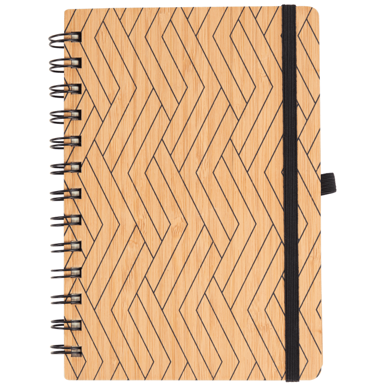 Caderno com capa em bambu