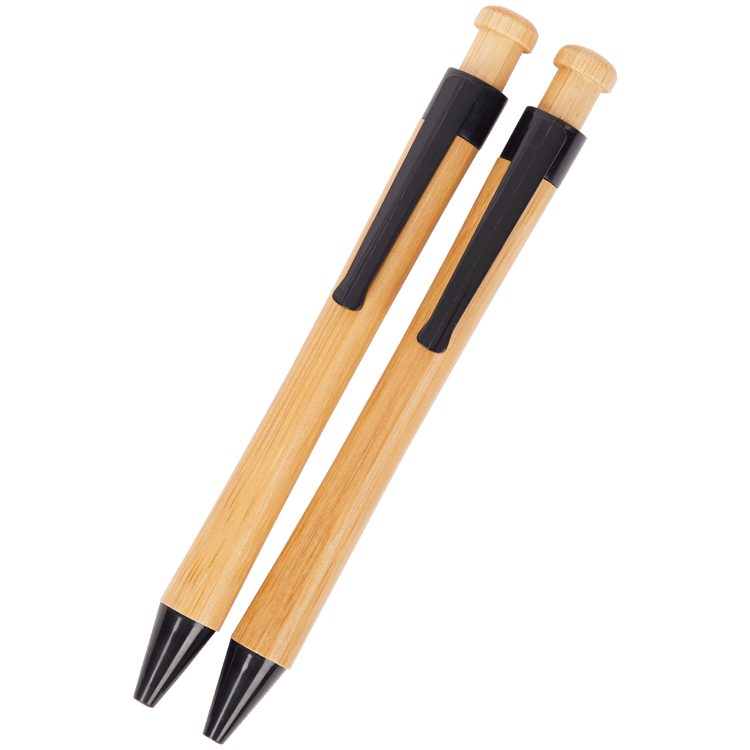 Conjunto de canetas em bambu