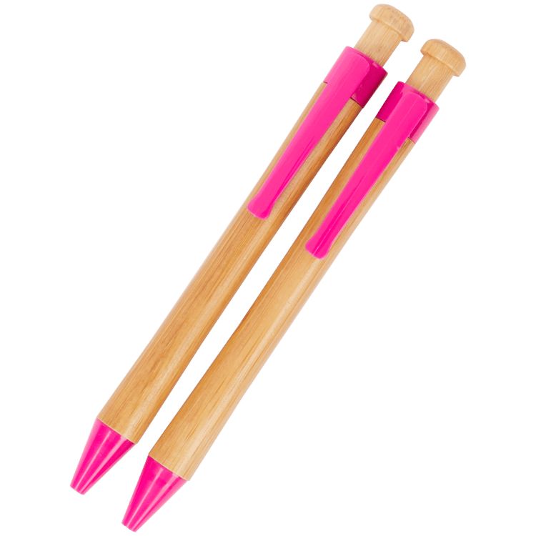 Conjunto de canetas em bambu