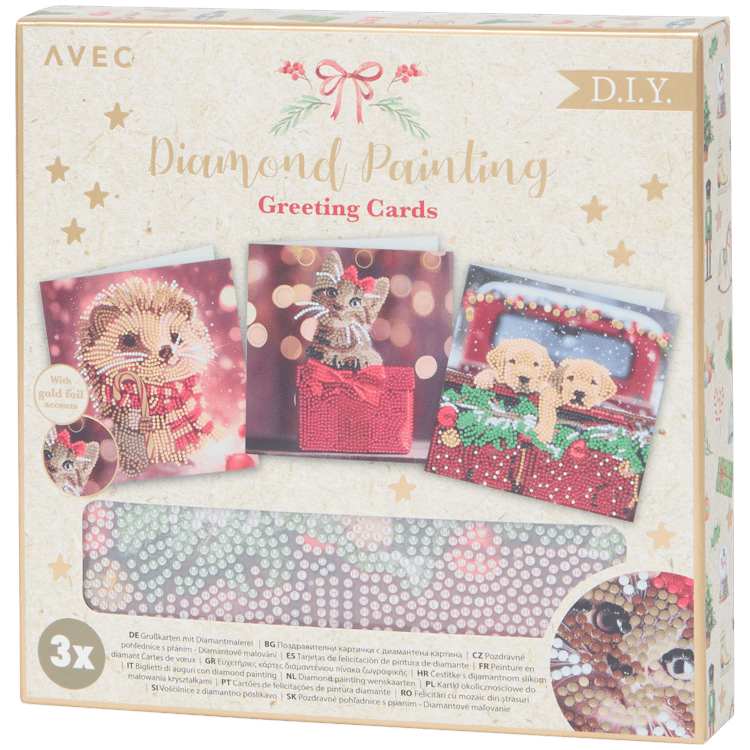 Avec diamond painting kerstkaarten