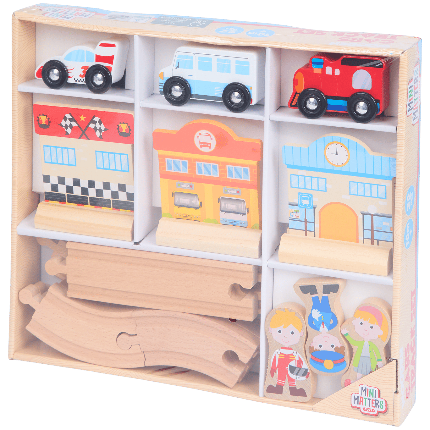 Circuit et petites voitures en bois Mini Matters