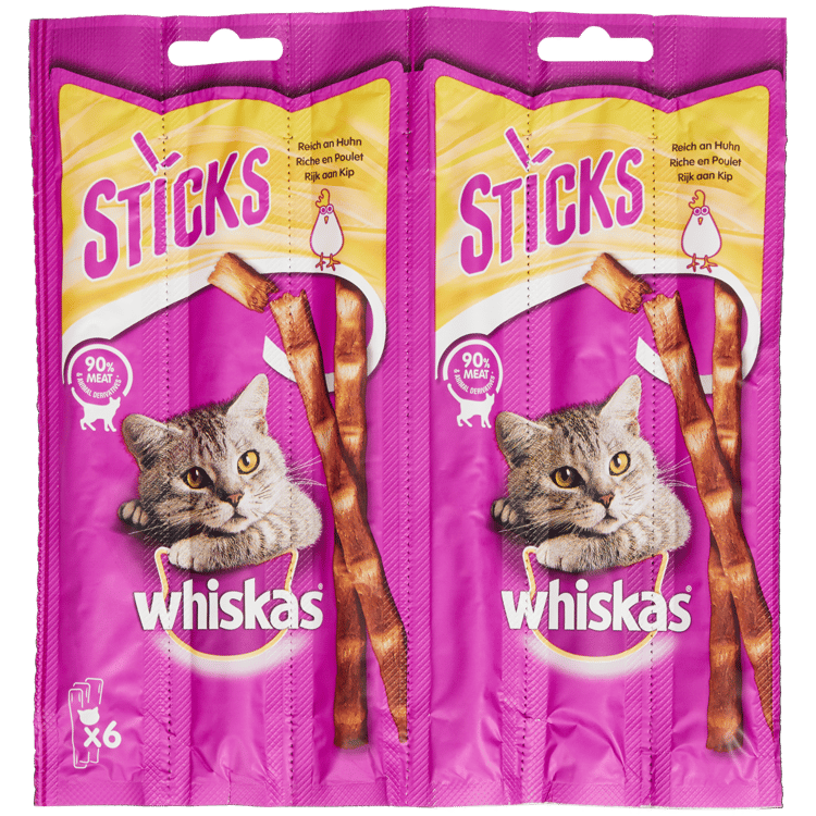 Sticks para gatos Whiskas Frango