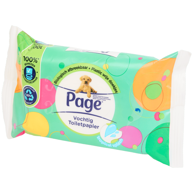 Page doorspoelbaar vochtig toiletpapier Tropical Splash