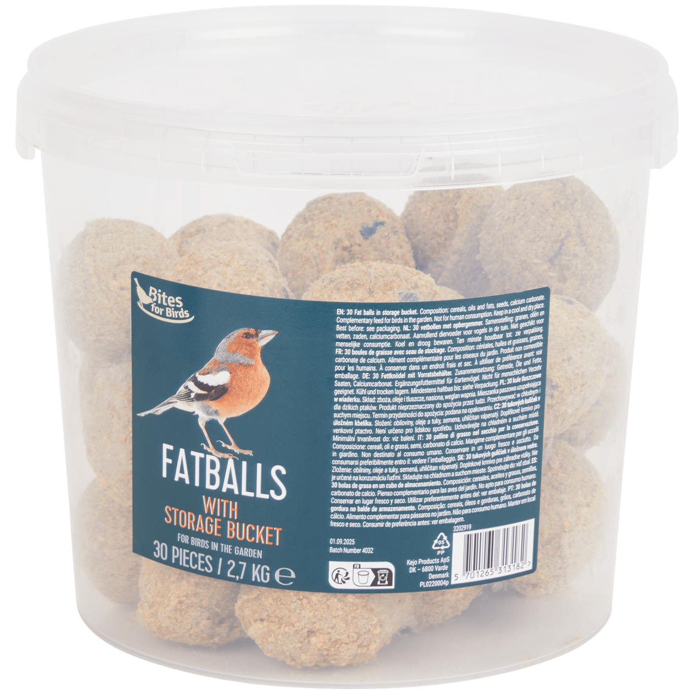 Palle di grasso in secchiello Bites for Birds