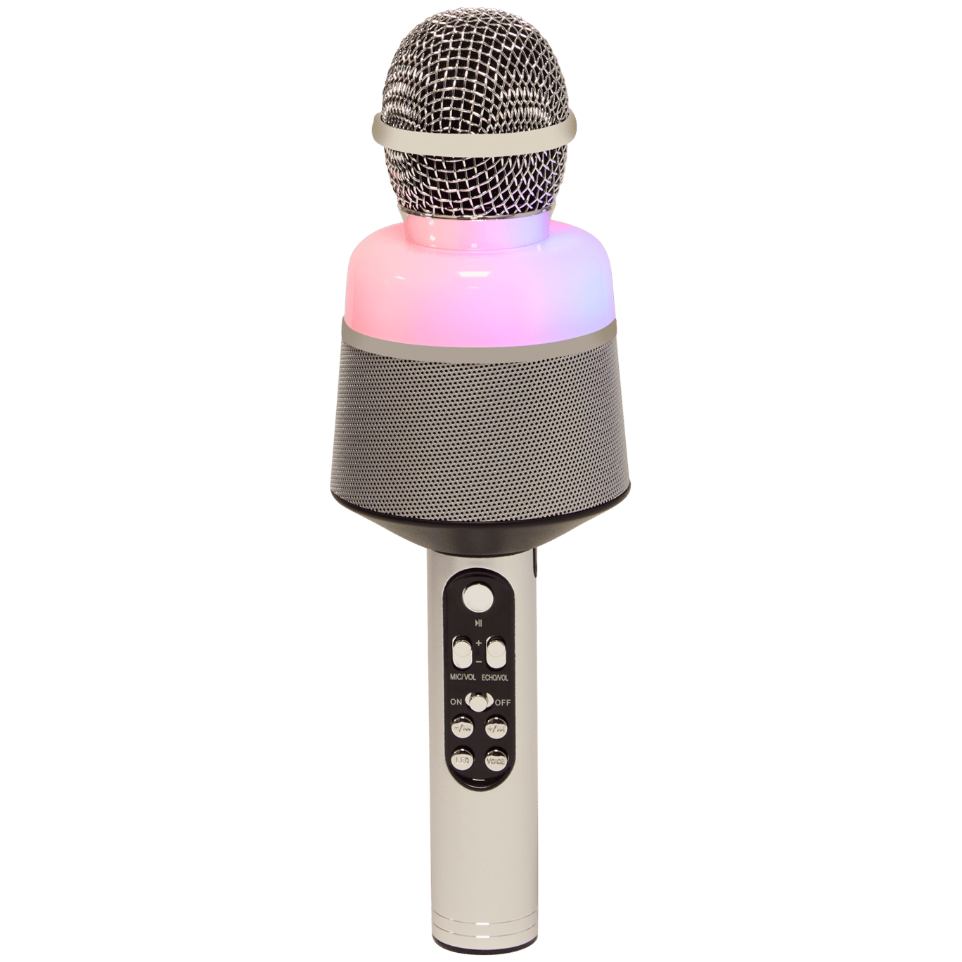 Microfone de karaoke sem fios e com luz