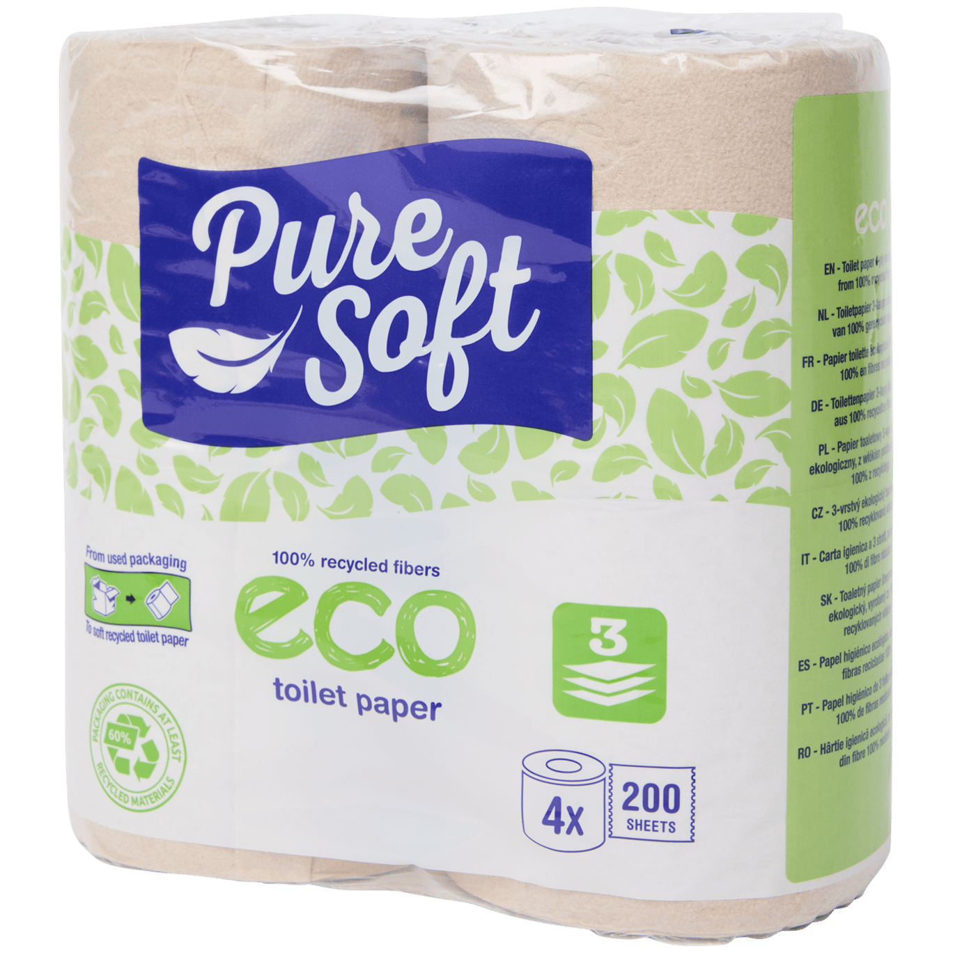 Papel higiénico ecológico Pure Soft