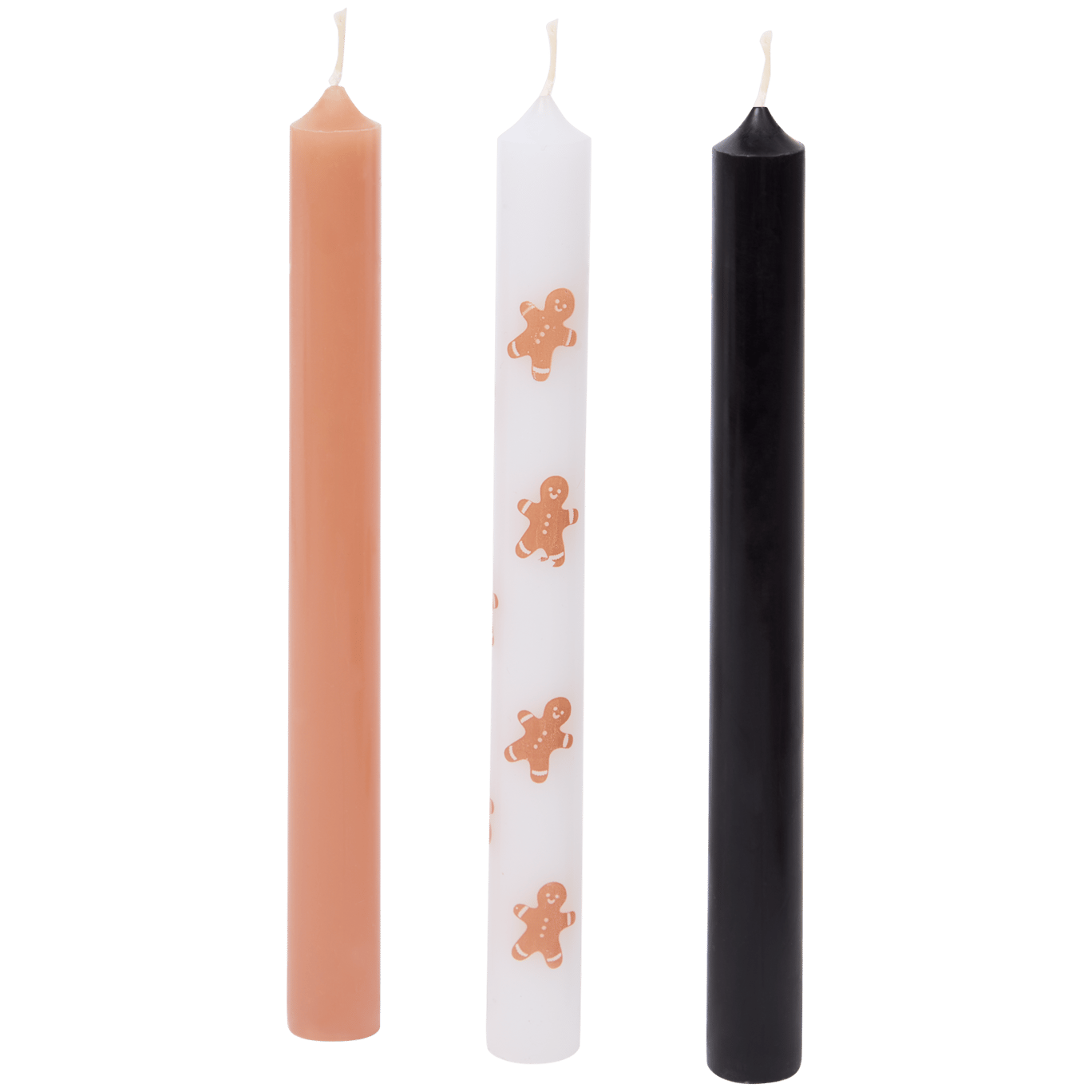 Velas decorativas com padrão natalício