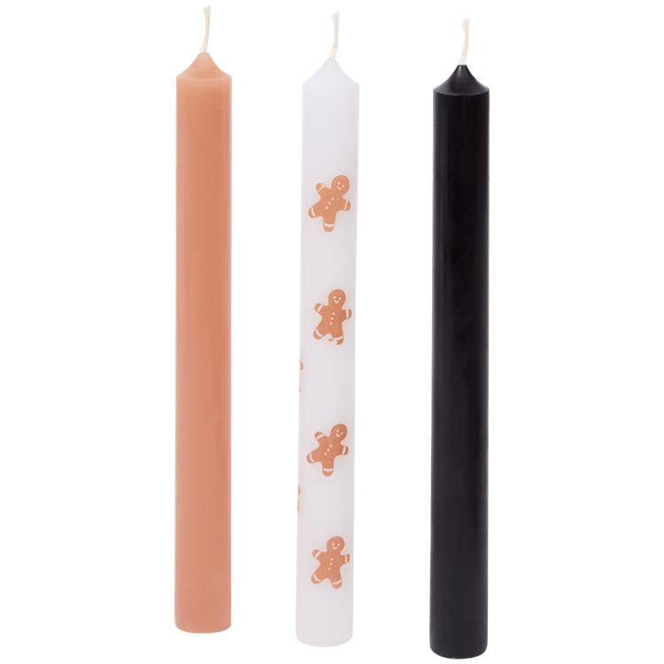 Velas decorativas com padrão natalício