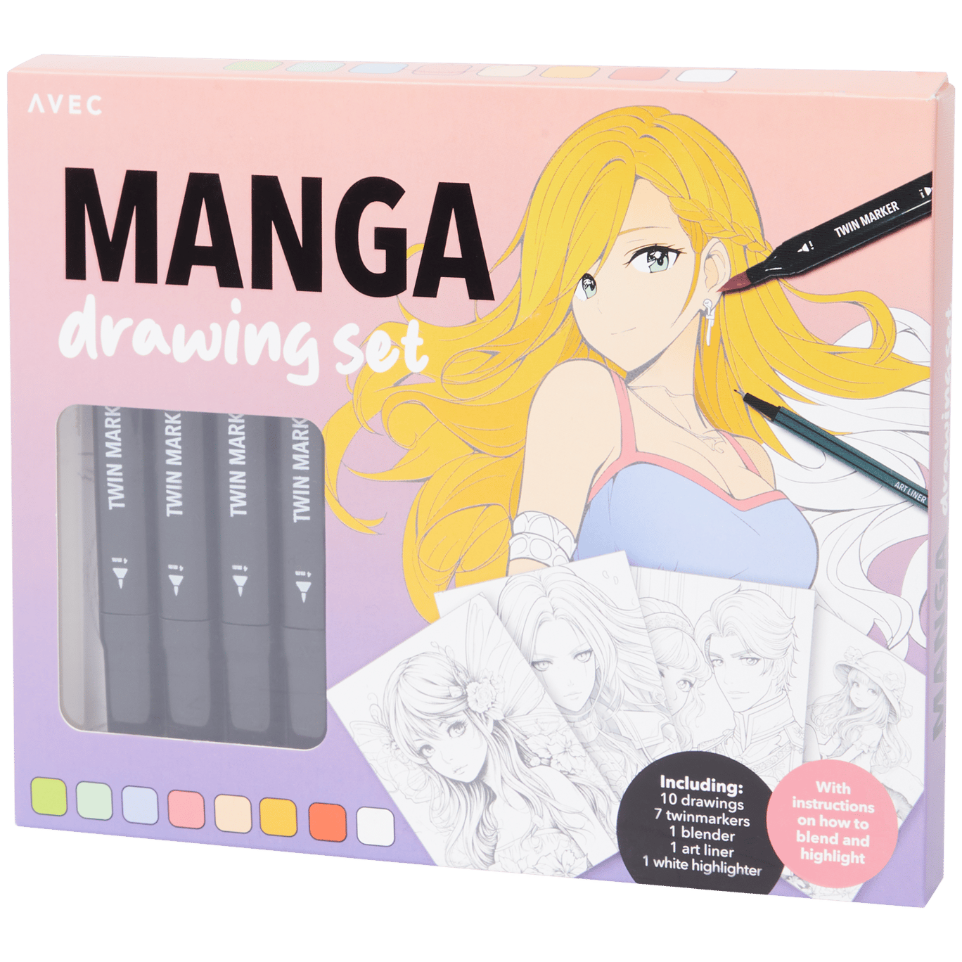 Set da disegno manga Avec