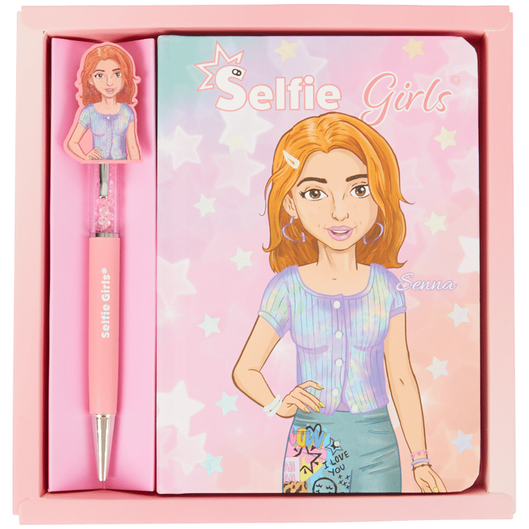 Caderno com caneta Selfie Girls