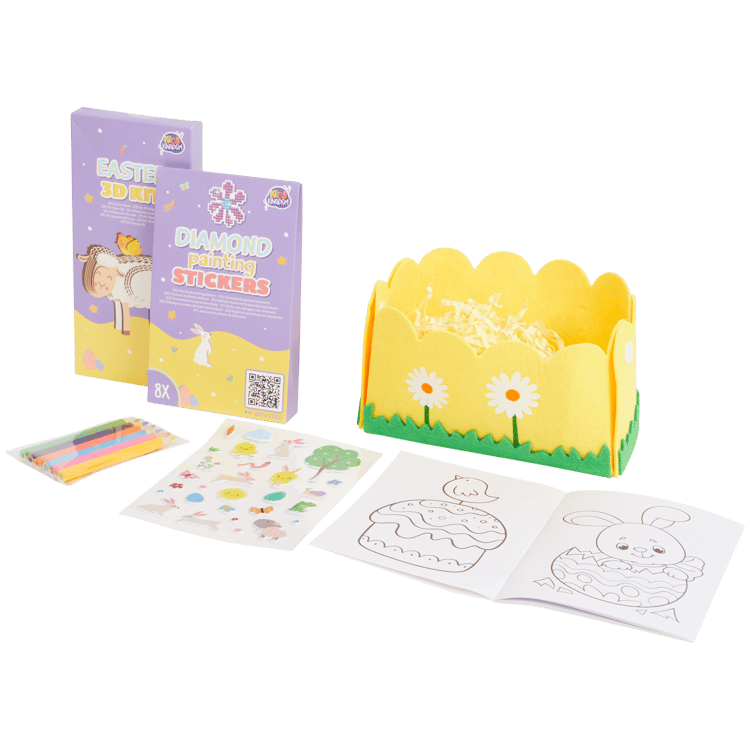 Kit créatif activités avec panier de Pâques Kids Kingdom