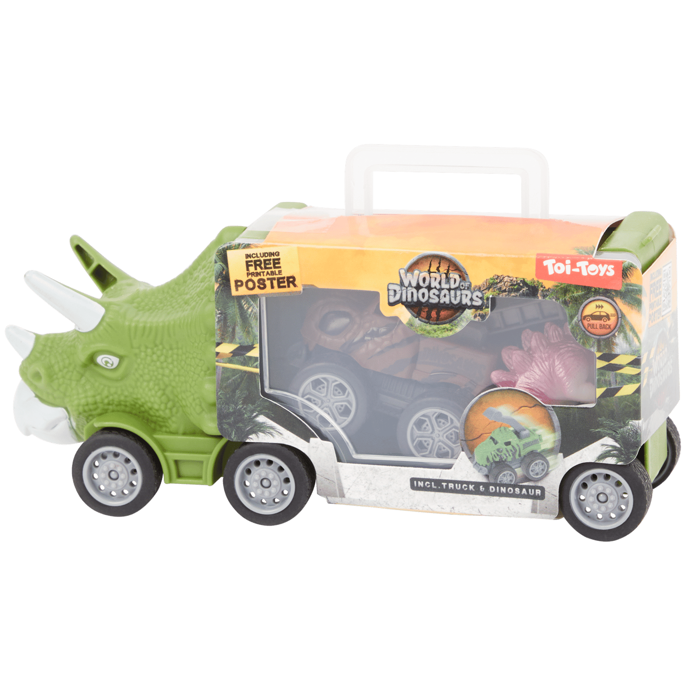 Ciężarówka-dinozaur z walizką