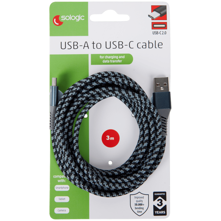Nabíjací a dátový kábel Sologic USB-C