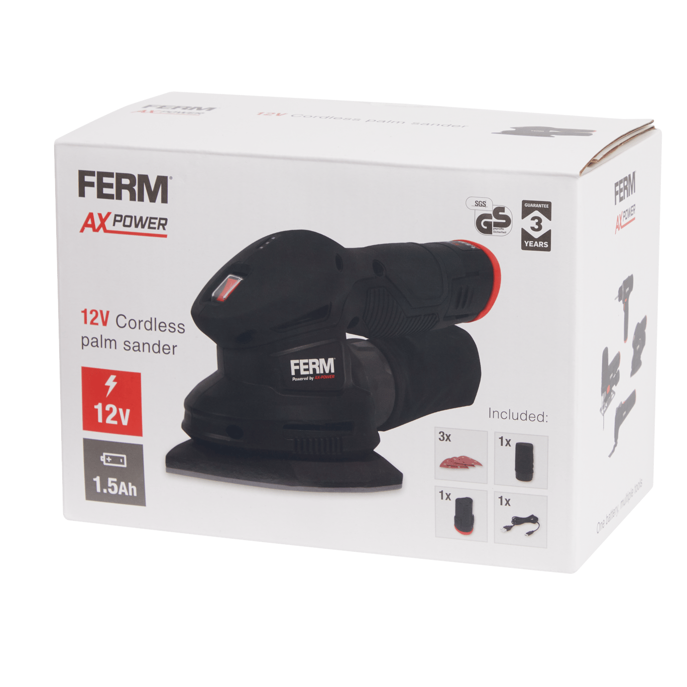 FERM AX-Power draadloze schuurmachine