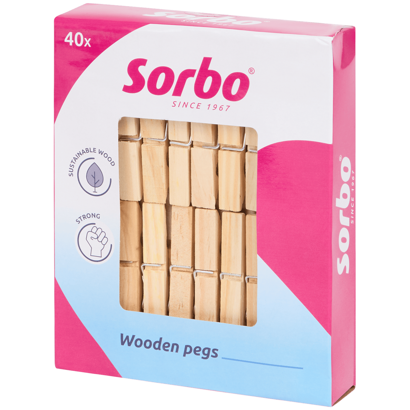 Pinzas de madera para ropa Sorbo