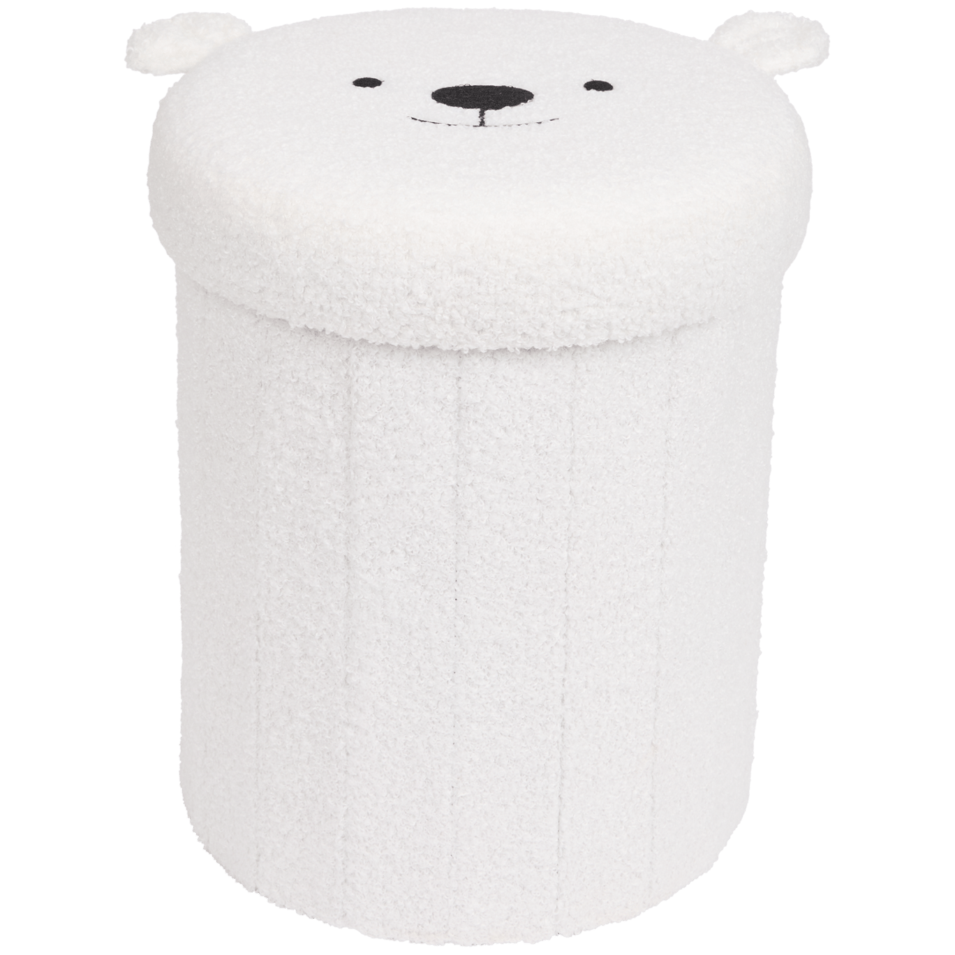 Pouf de rangement pliable en tissu teddy