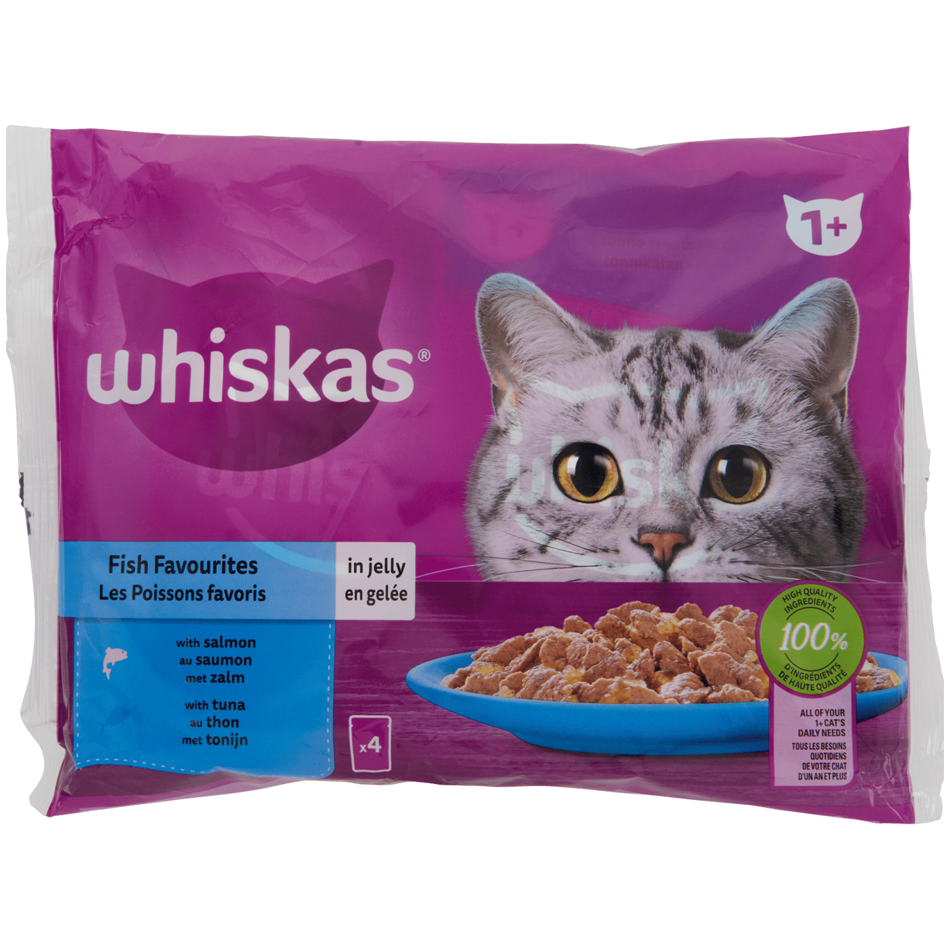 Comida para gatos en porciones Whiskas Salmón y atún