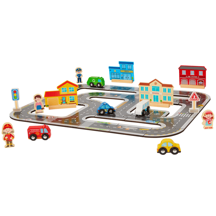 Juego de carreteras de madera Mini Matters