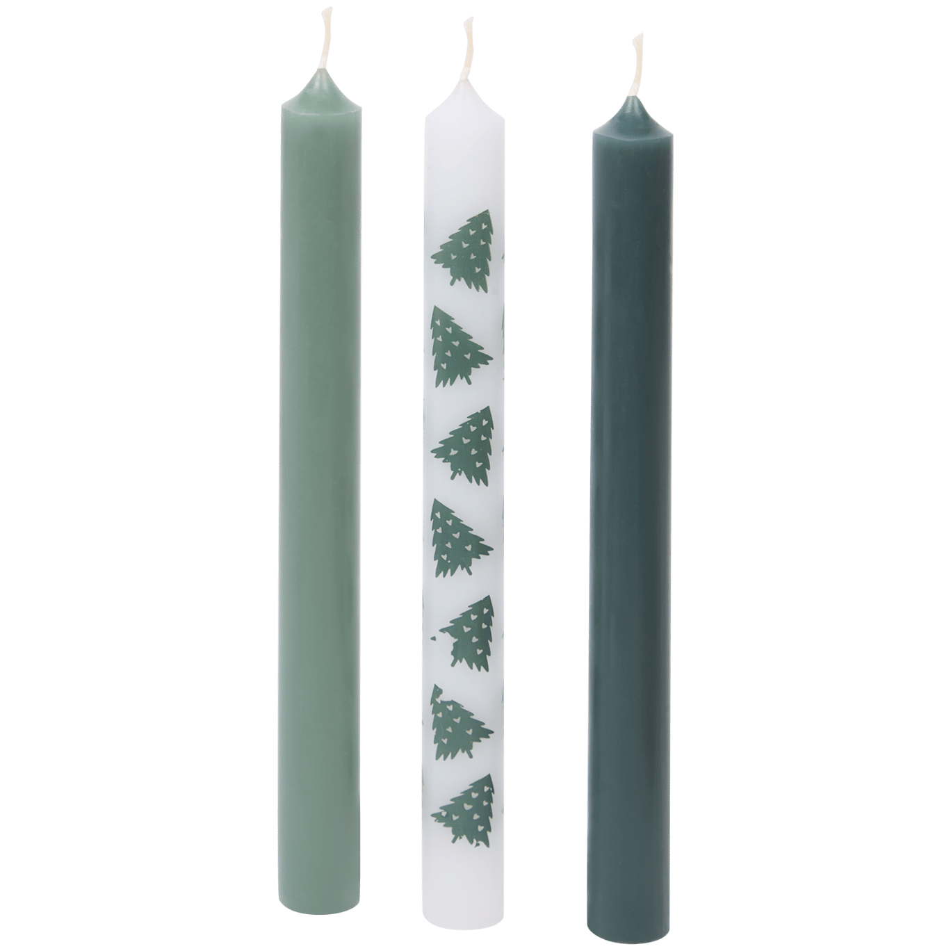 Velas decorativas com padrão natalício