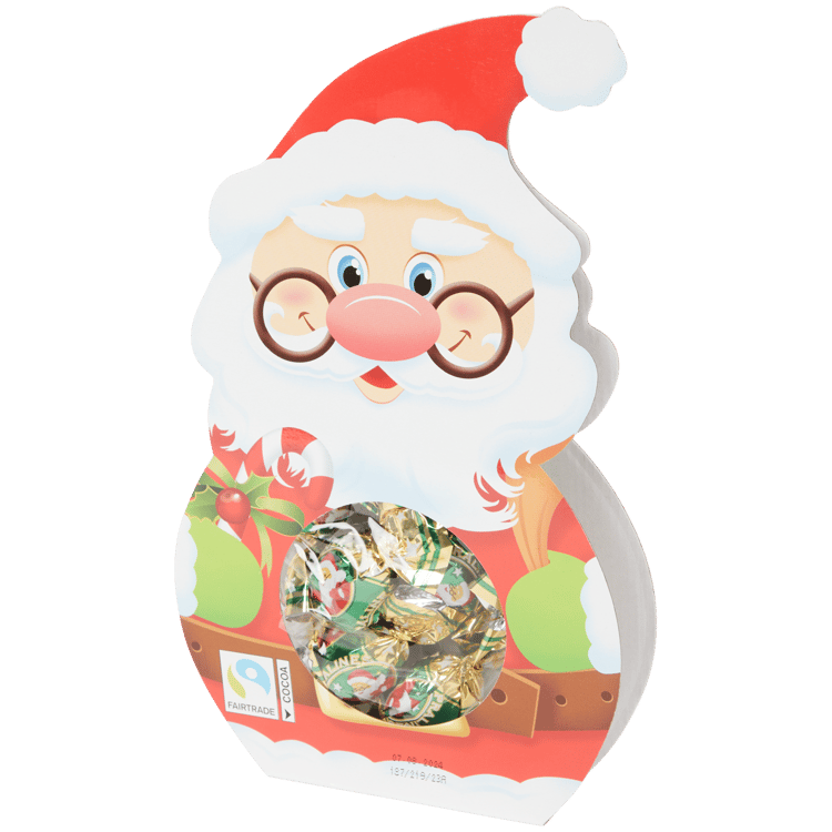 Weihnachtsfigur mit Pralinen