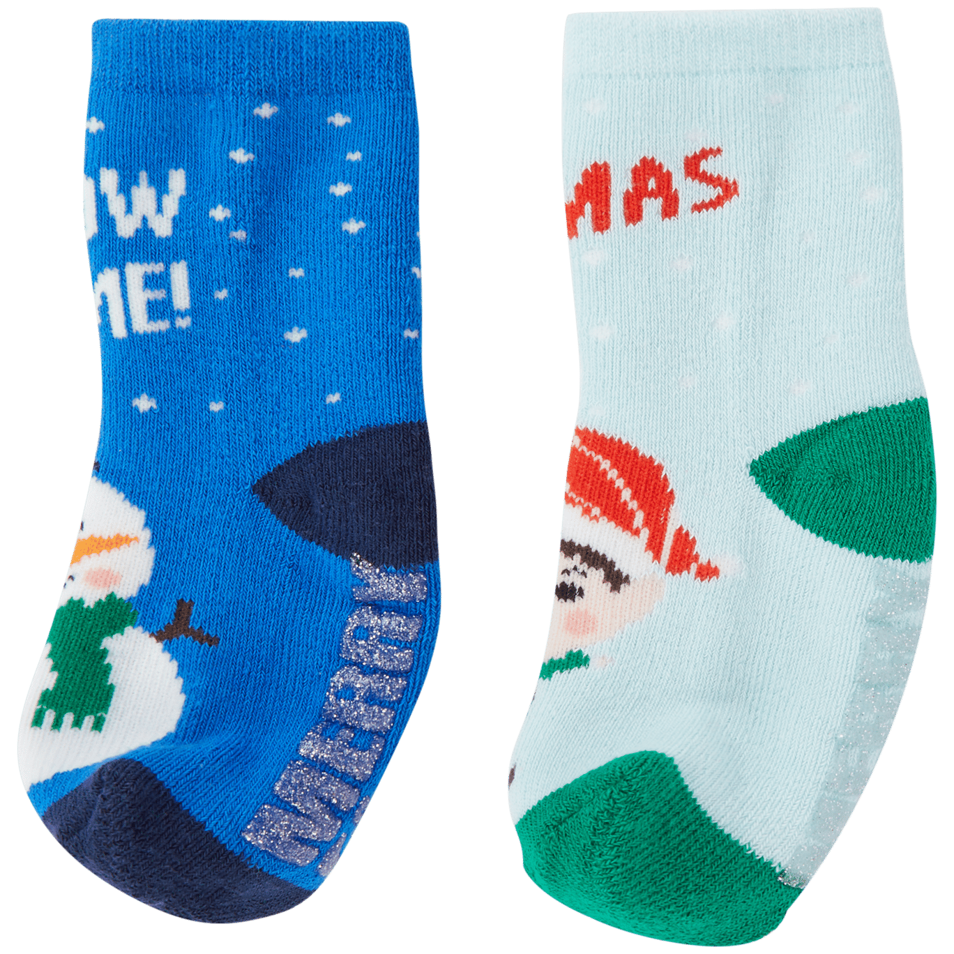 Babysocken mit Weihnachtsmotiv