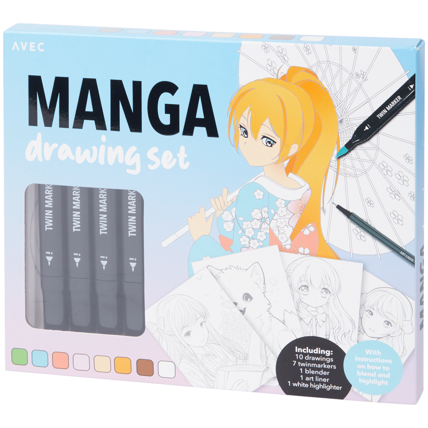 Set da disegno manga Avec