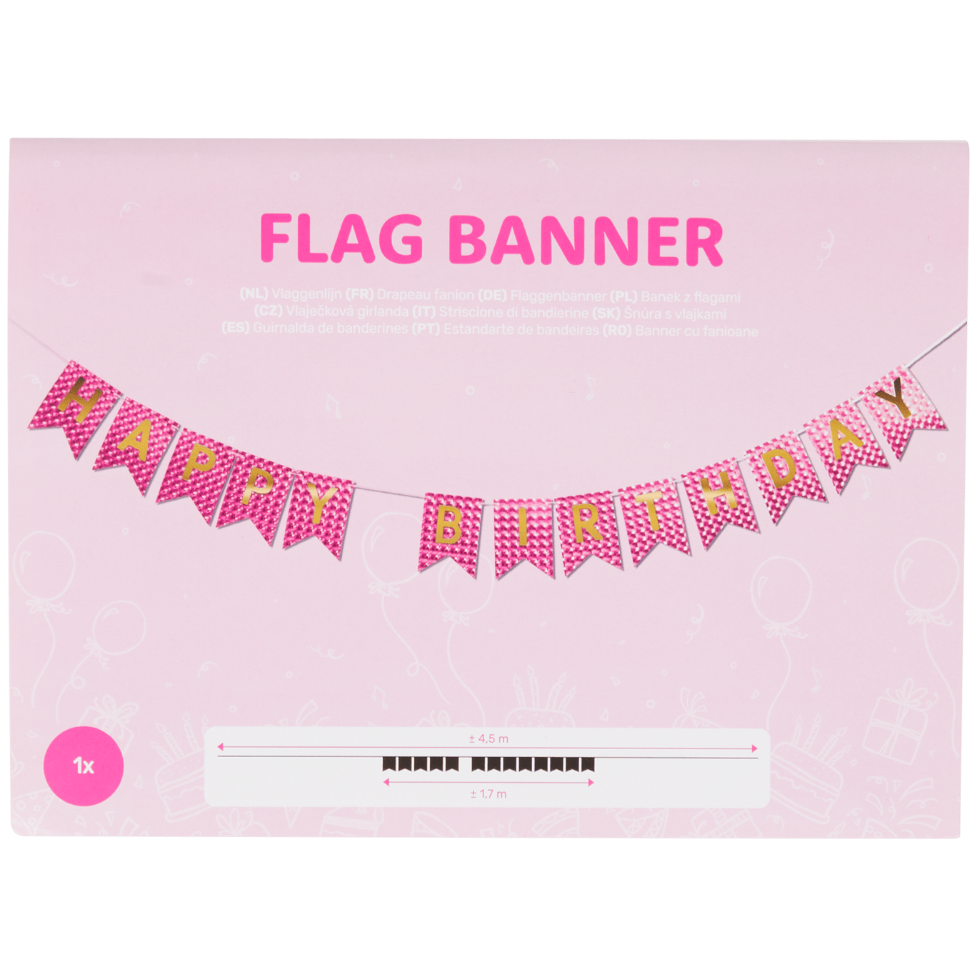 Cadena de banderines Happy Birthday