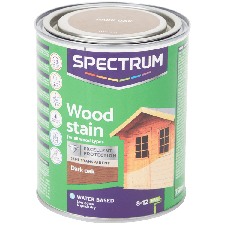 Lasure semi-transparente chêne foncé pour bois Spectrum
