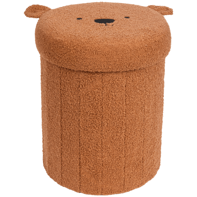 Pouf de rangement pliable en tissu teddy