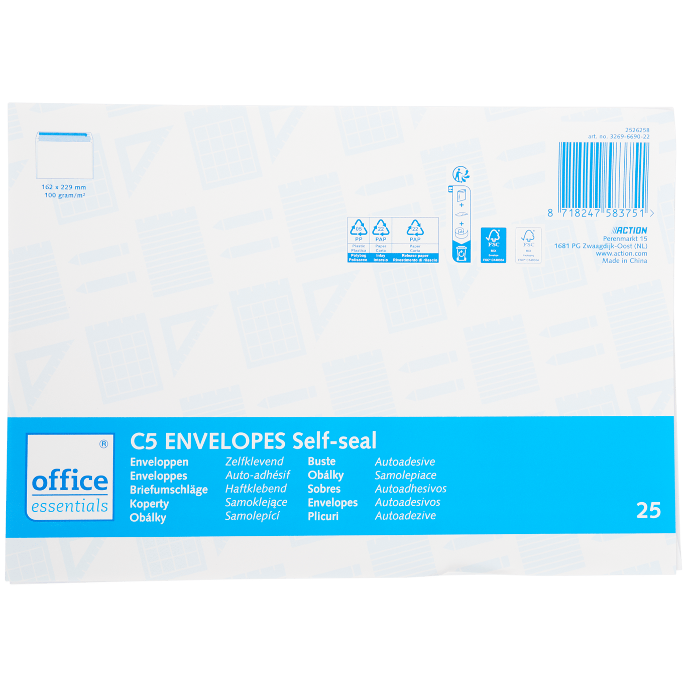 Enveloppes Office Essentials C5