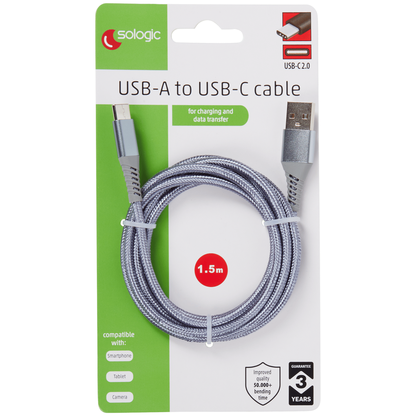 Nabíjecí a datový kabel Sologic USB-C