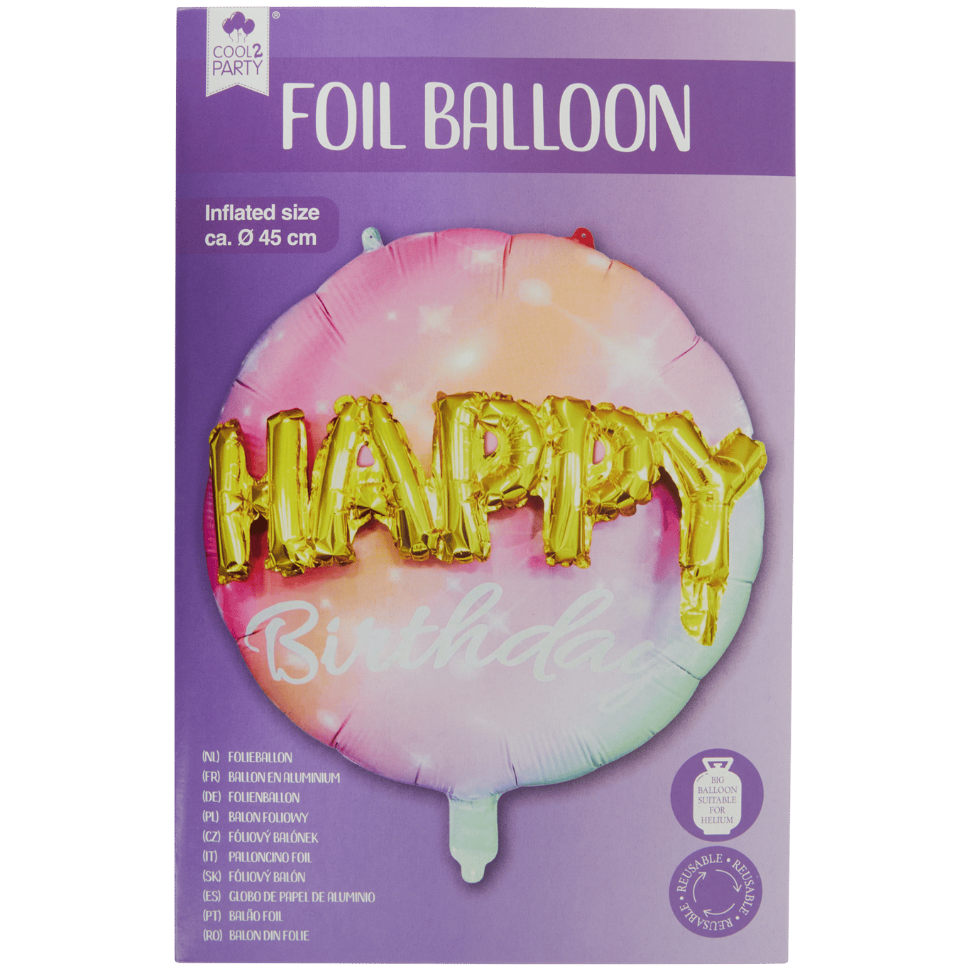 Cool2Party Folienballon Happy Birthday